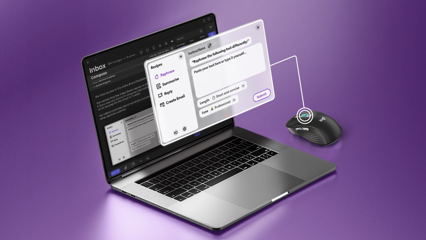 Logitech випустила бездротову мишу з кнопкою для виклику ШІ