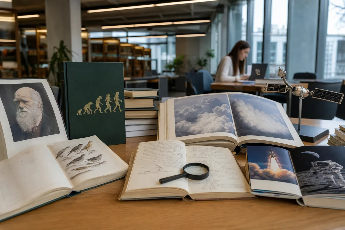 Добірка наукових книжок розповідає про Дарвіна, хмари та космічні польоти